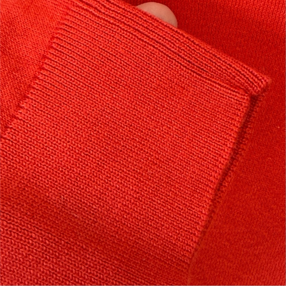 LOFT Vibrant Vermillion Women's Button Up Cardigan Thin Sweater Sz L - Picture 8 of 11